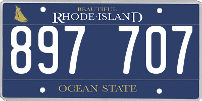 RI license plate 897707