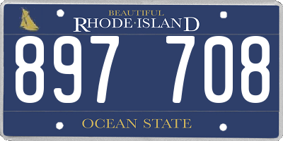 RI license plate 897708