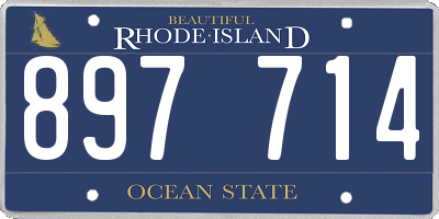 RI license plate 897714