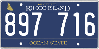 RI license plate 897716