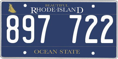RI license plate 897722