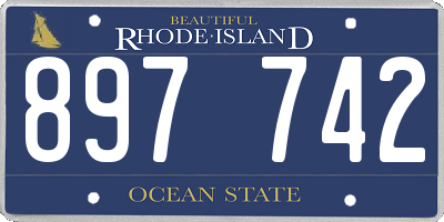 RI license plate 897742