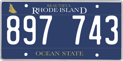 RI license plate 897743