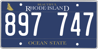 RI license plate 897747