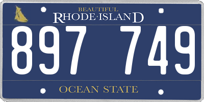 RI license plate 897749