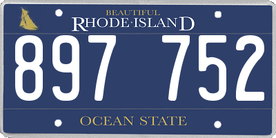 RI license plate 897752