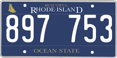 RI license plate 897753