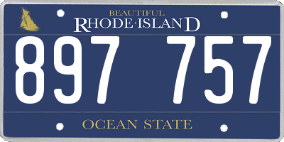 RI license plate 897757