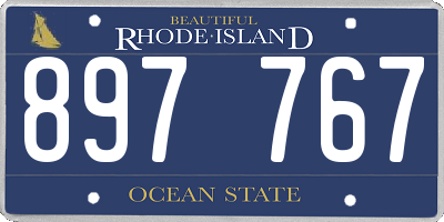 RI license plate 897767