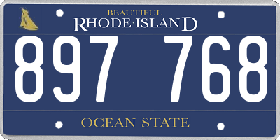 RI license plate 897768