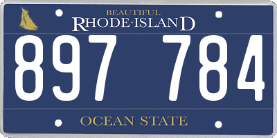 RI license plate 897784