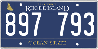RI license plate 897793