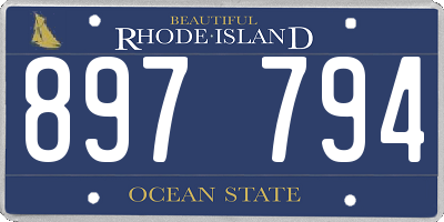 RI license plate 897794