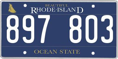 RI license plate 897803
