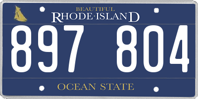 RI license plate 897804