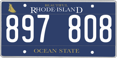 RI license plate 897808
