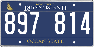 RI license plate 897814