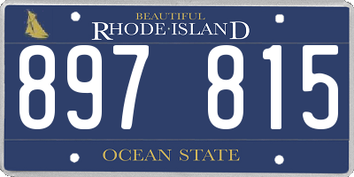 RI license plate 897815