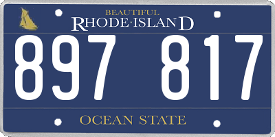 RI license plate 897817