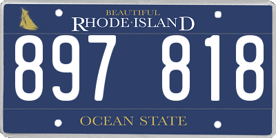 RI license plate 897818