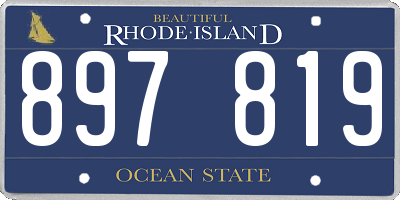 RI license plate 897819