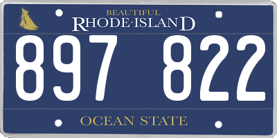 RI license plate 897822