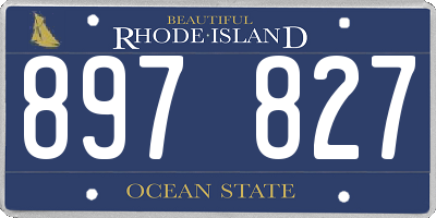 RI license plate 897827