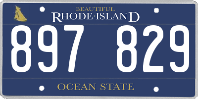 RI license plate 897829