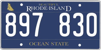 RI license plate 897830