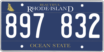 RI license plate 897832