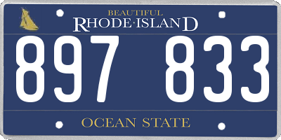 RI license plate 897833