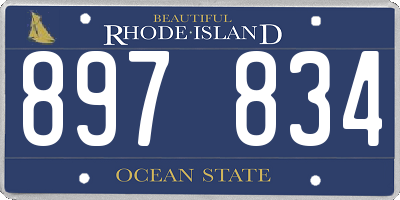RI license plate 897834