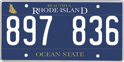 RI license plate 897836