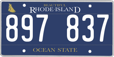 RI license plate 897837
