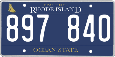 RI license plate 897840