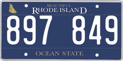 RI license plate 897849
