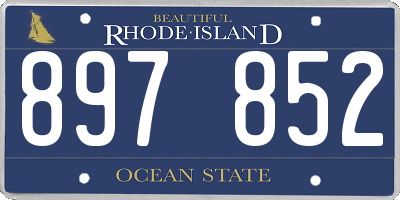 RI license plate 897852