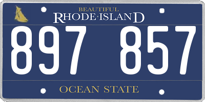 RI license plate 897857