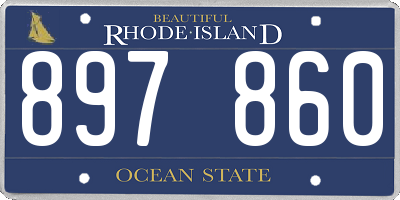 RI license plate 897860
