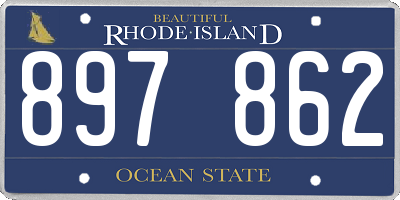 RI license plate 897862