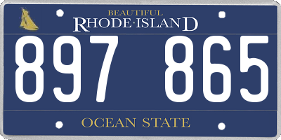 RI license plate 897865