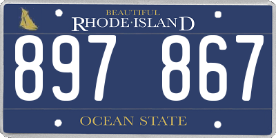 RI license plate 897867