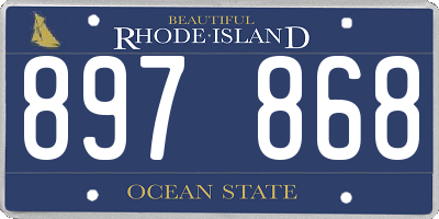 RI license plate 897868