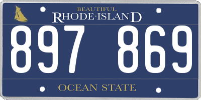 RI license plate 897869