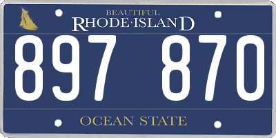 RI license plate 897870
