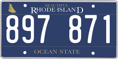 RI license plate 897871