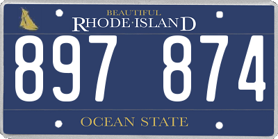 RI license plate 897874