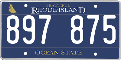 RI license plate 897875