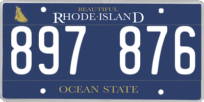 RI license plate 897876