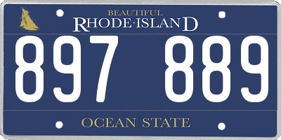 RI license plate 897889